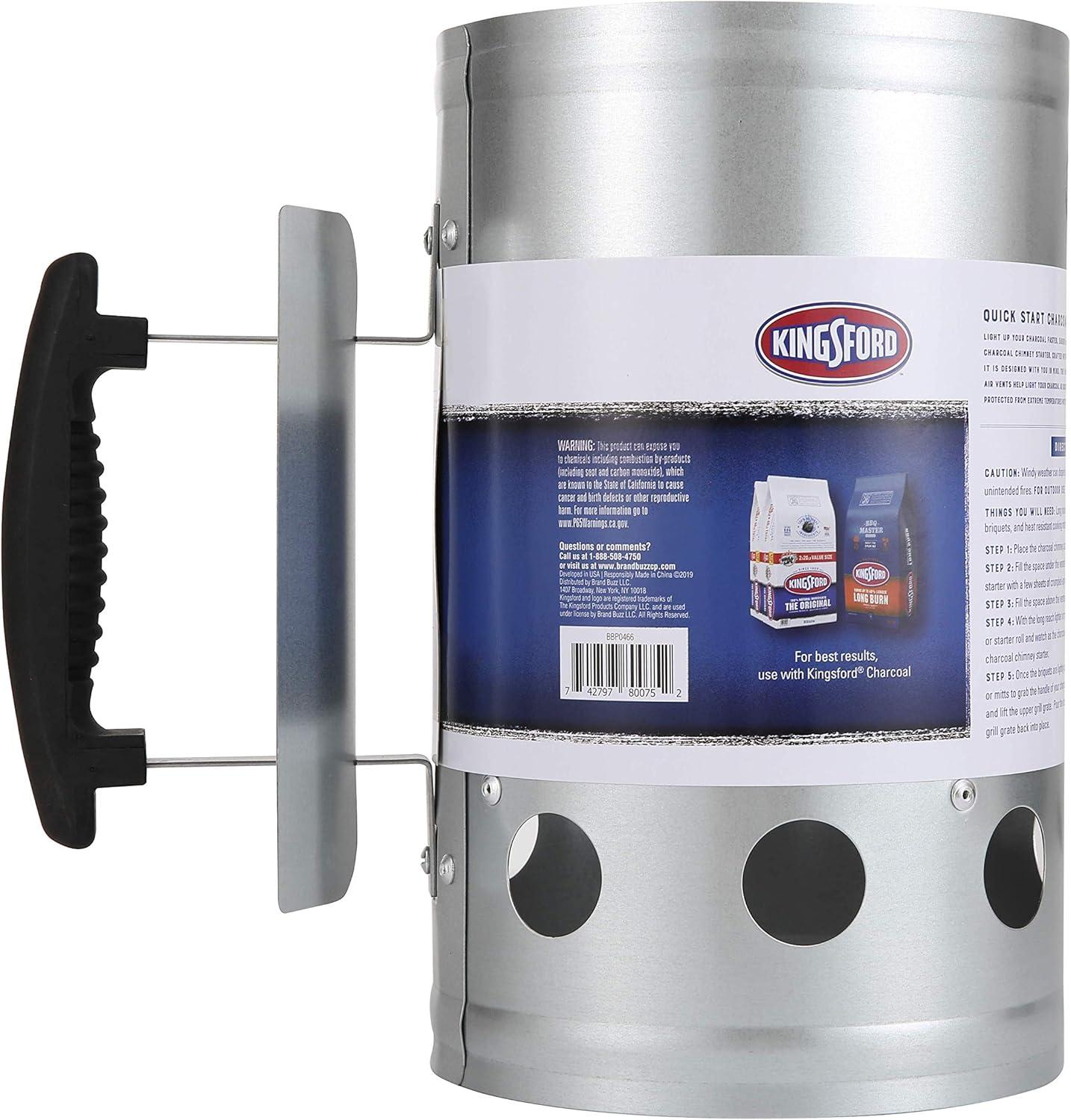 Kingsford Quick Start Zinc-Plated Steel Charcoal Chimney Starter