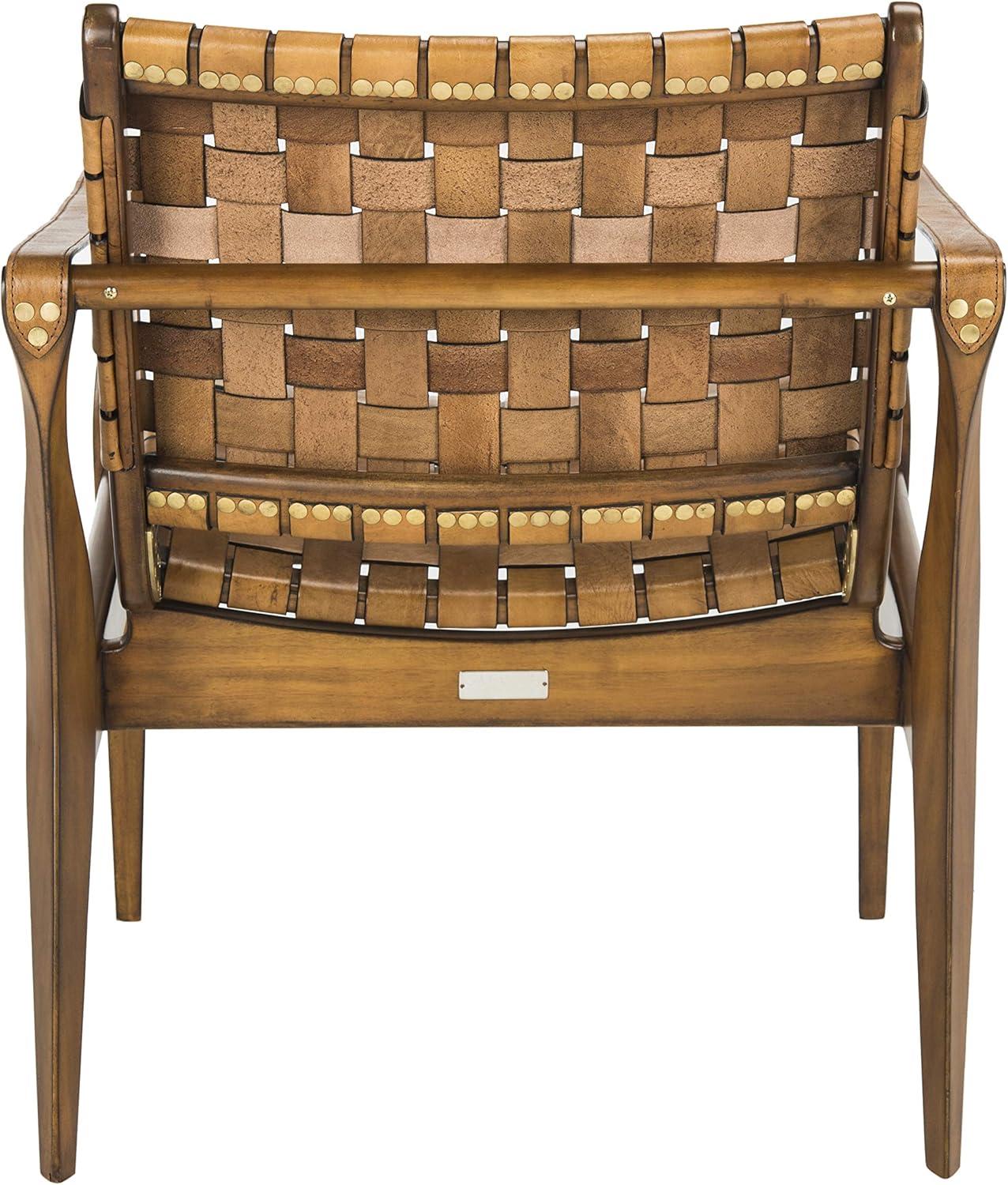 Dilan Leather Safari Chair  - Safavieh