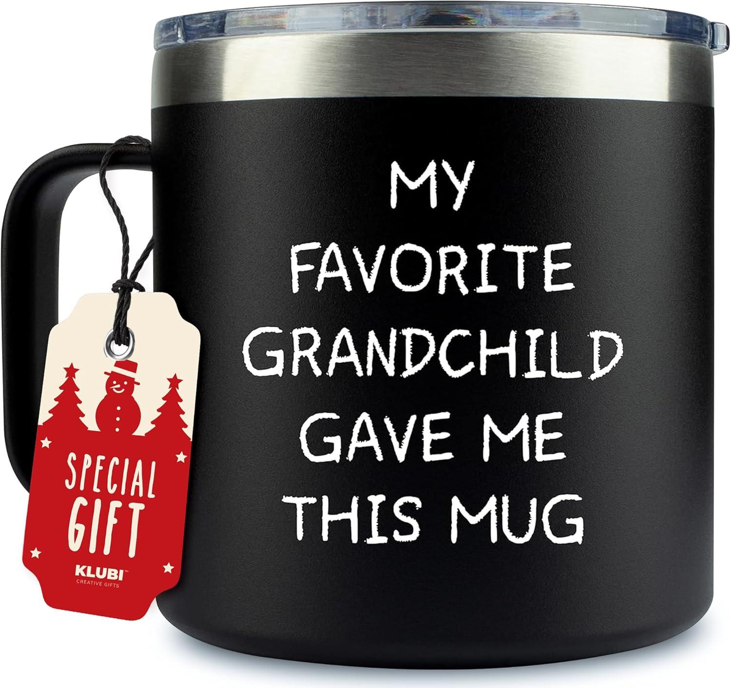 Best Grandpa Gifts for Christmas - 14Oz Grandpa Mug (Black) - You Are Not My Granddaughter -