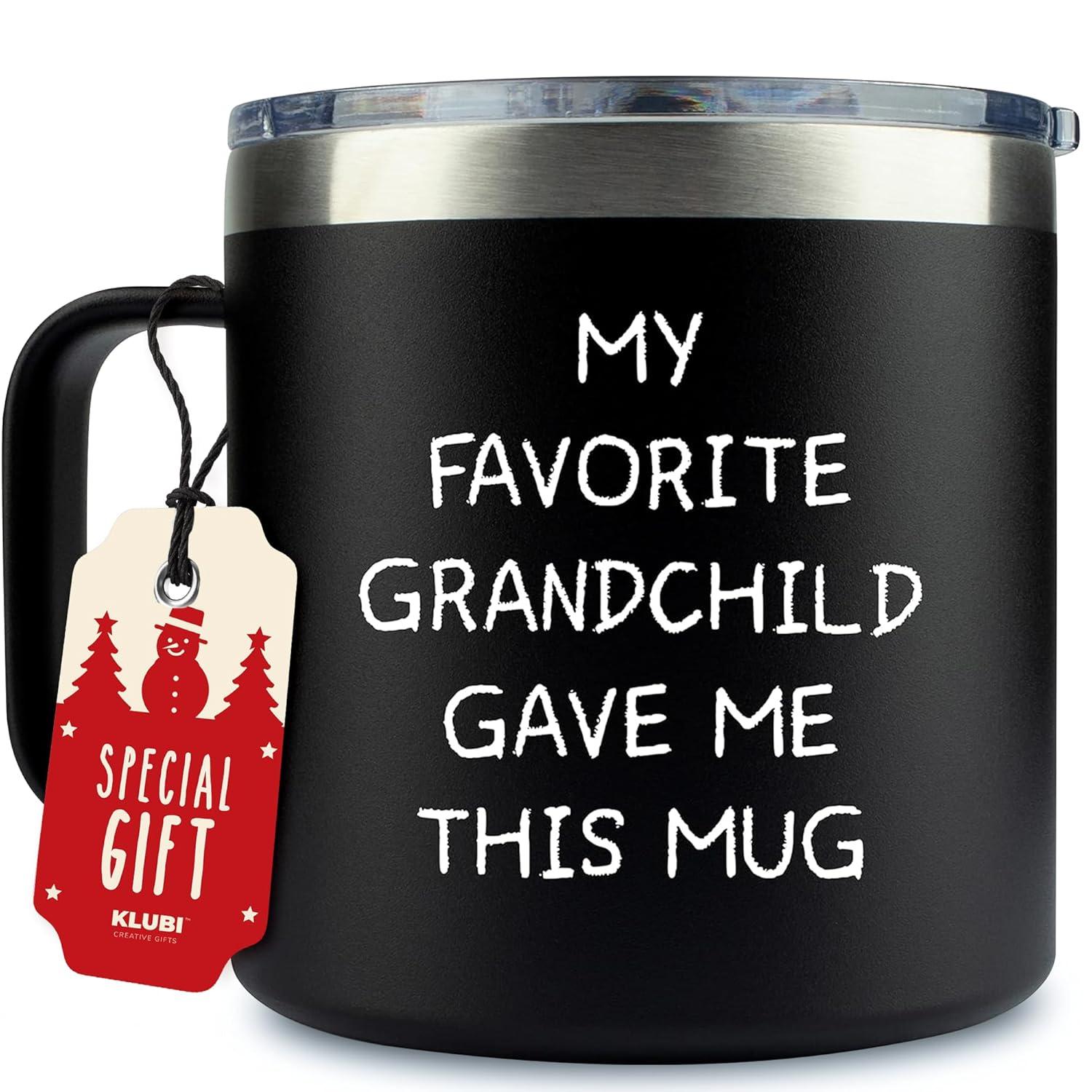 Best Grandpa Gifts for Christmas - 14Oz Grandpa Mug (Black) - You Are Not My Granddaughter -