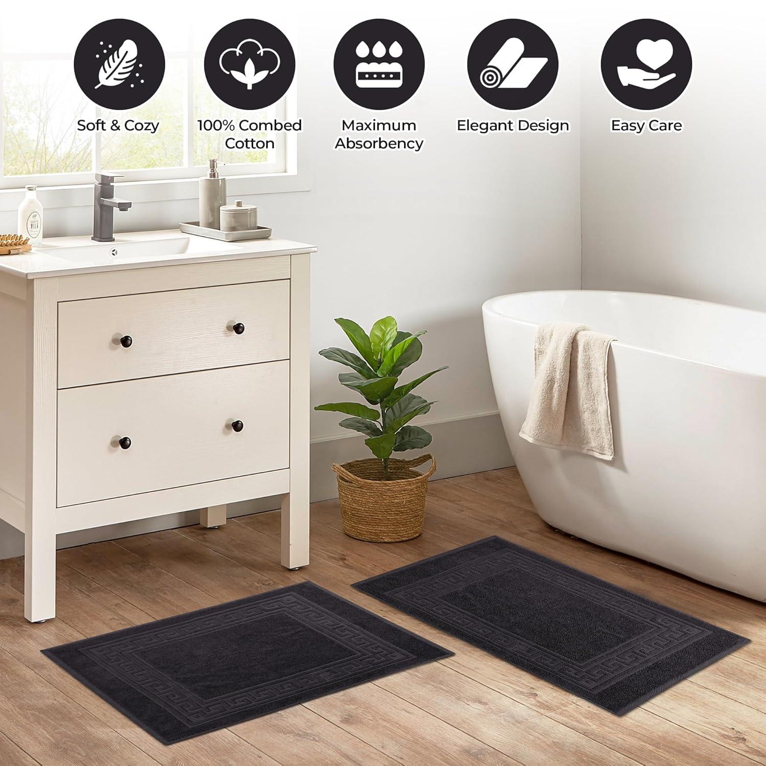 Impressions Bison 2-Piece Absorbent Cotton Bath Mat