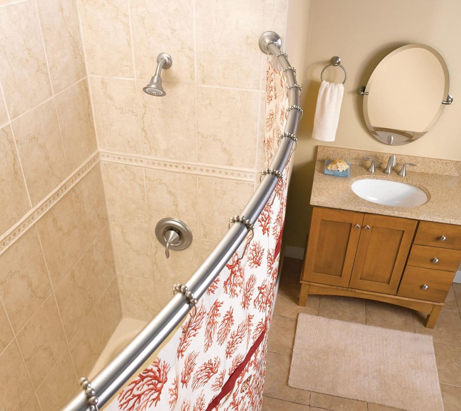 60" Curved Fixed Shower Curtain Rod