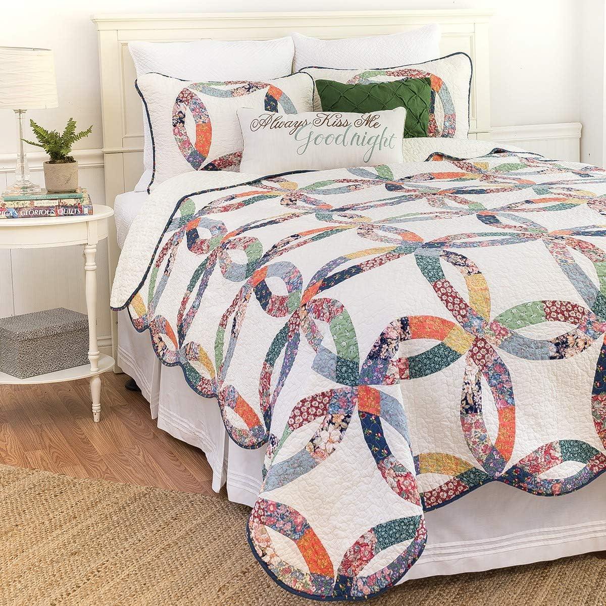 C&F Home Heritage Wedding Ring Patchwork Cotton Quilt Set  - Machine Washable