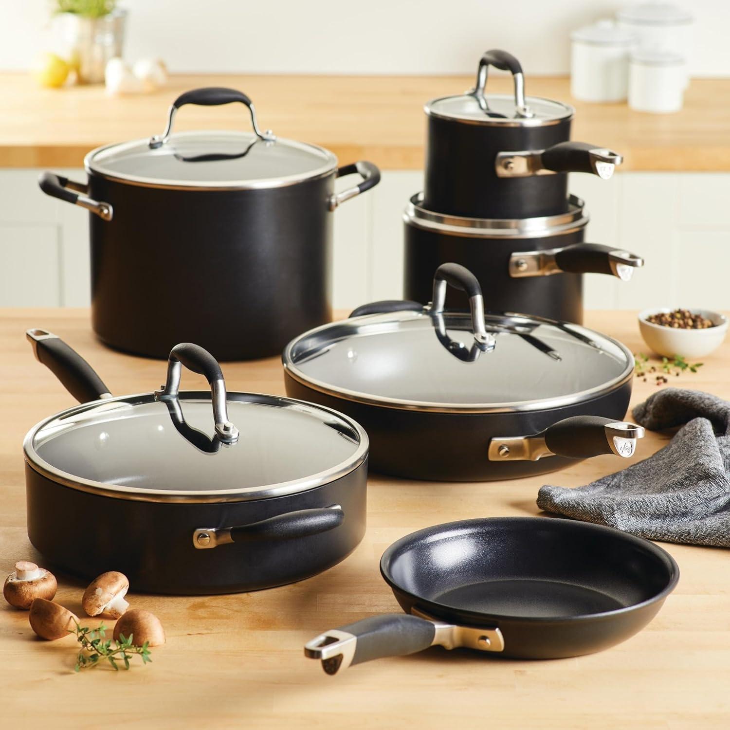 Anolon Anolon Advanced Home Hard Anodized Nonstick Cookware Set, 11 Piece