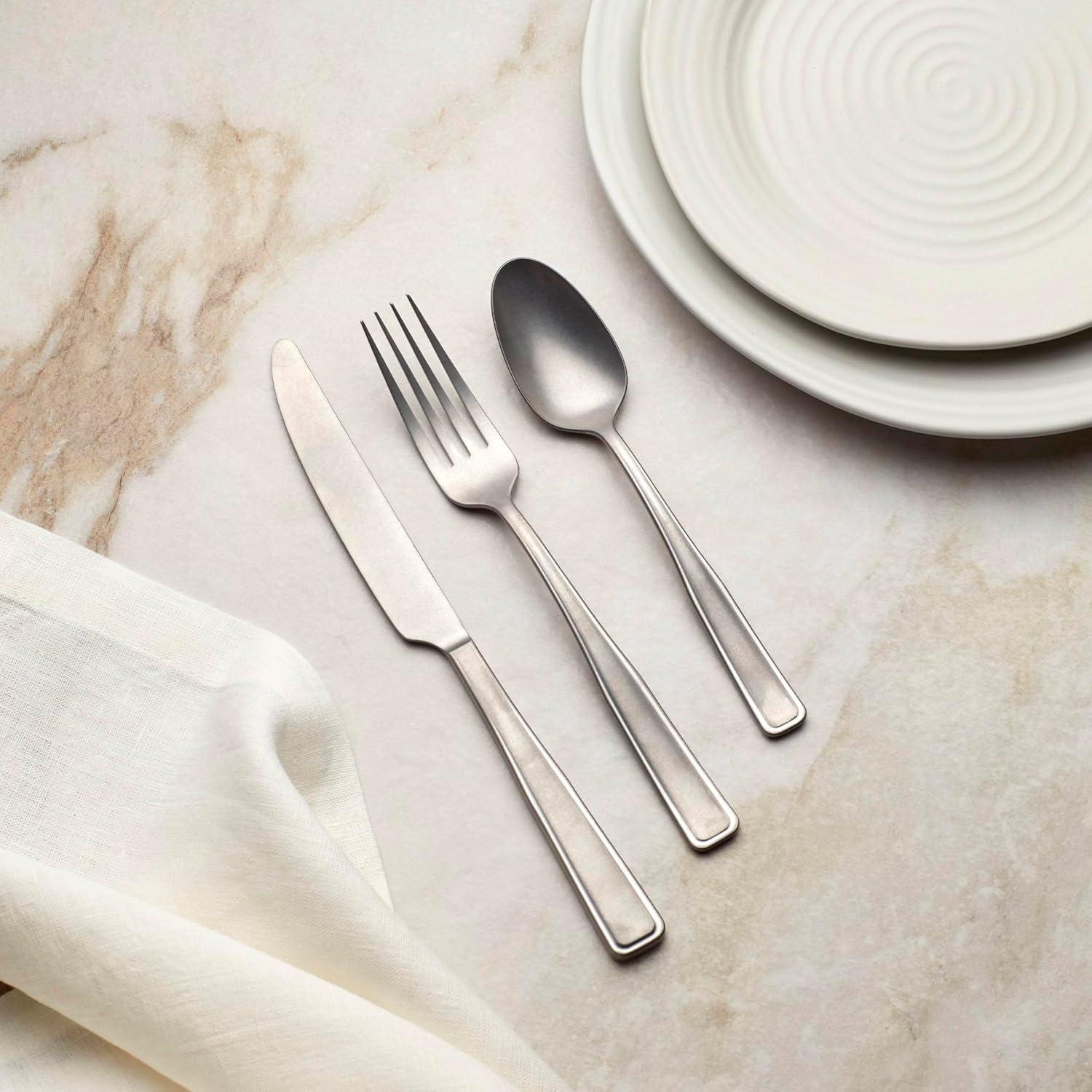 Reid Tumbled Stainless Steel 20 Piece Flatware Set