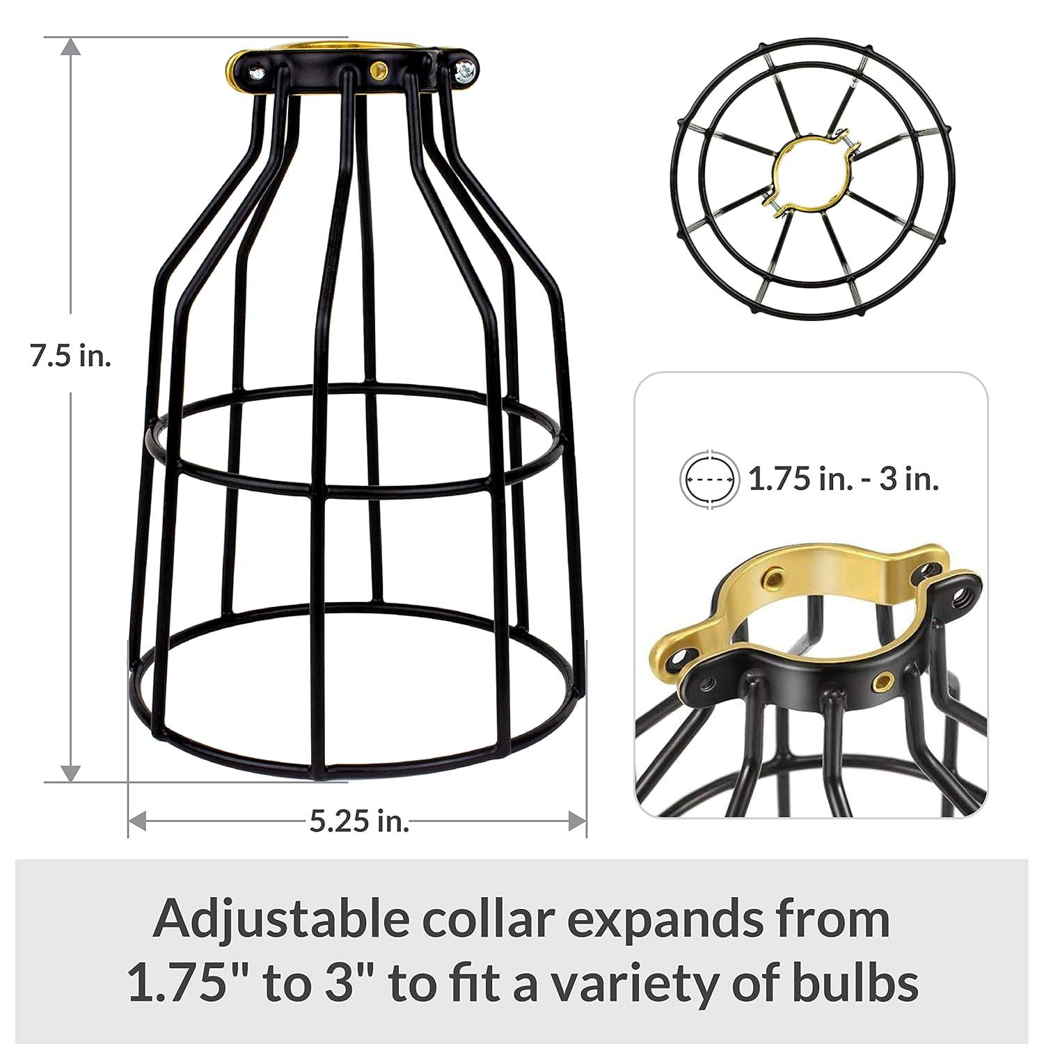 Newhouse Lighting Metal Wire Lamp Guard for Ceiling Fan Light Covers, Pendant String Light and Vintage Lamp Shades / Cover, Industrial Wire Fixture Iron Bird Cage