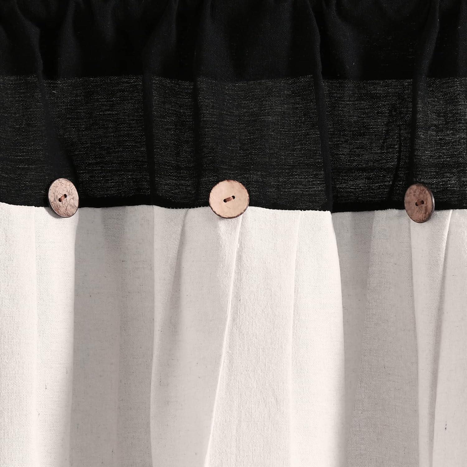 Lush Decor Linen Button Valance - Gray White