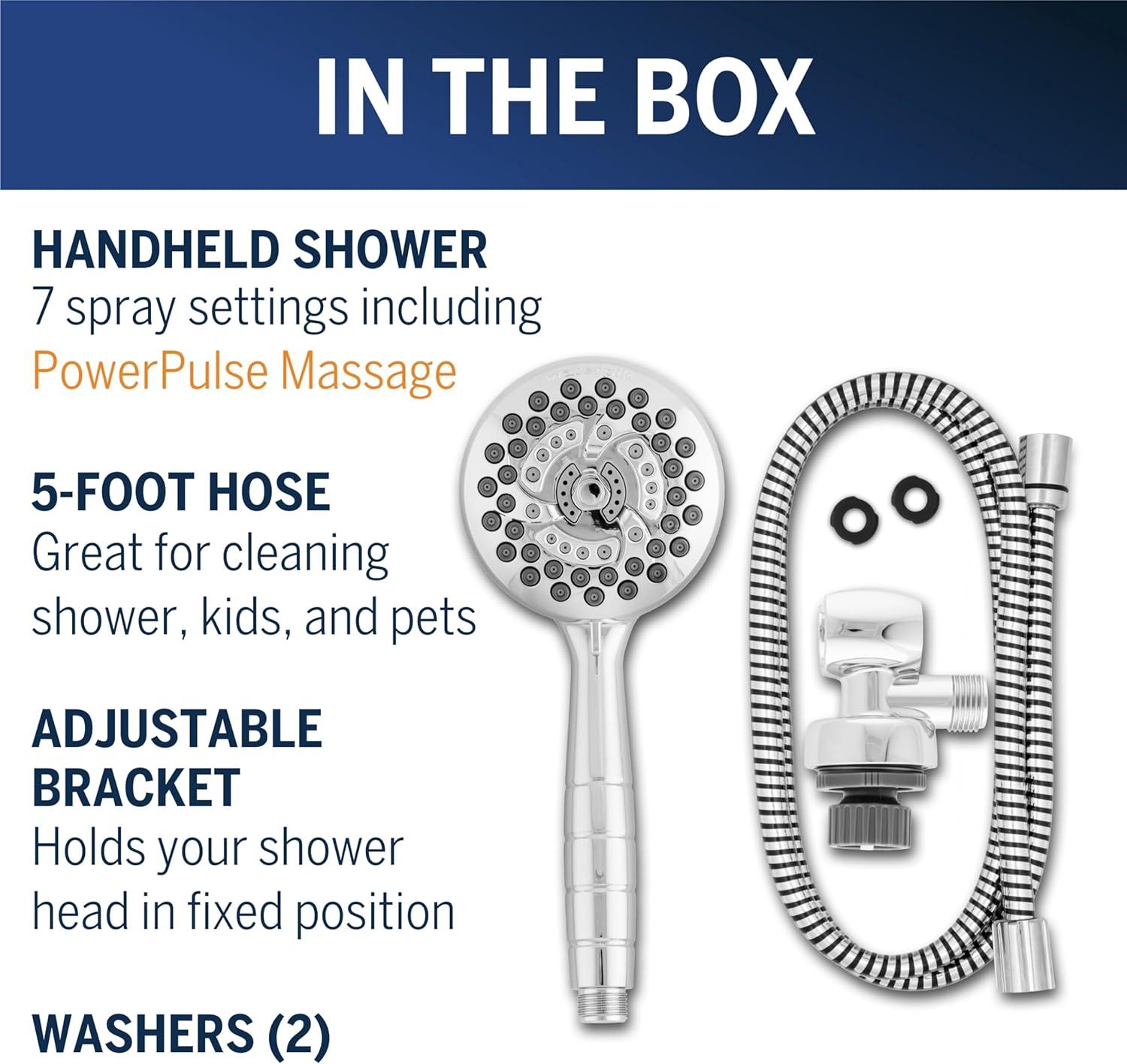 Waterpik Chrome 7 Mode PowerPulse Handheld Shower Head