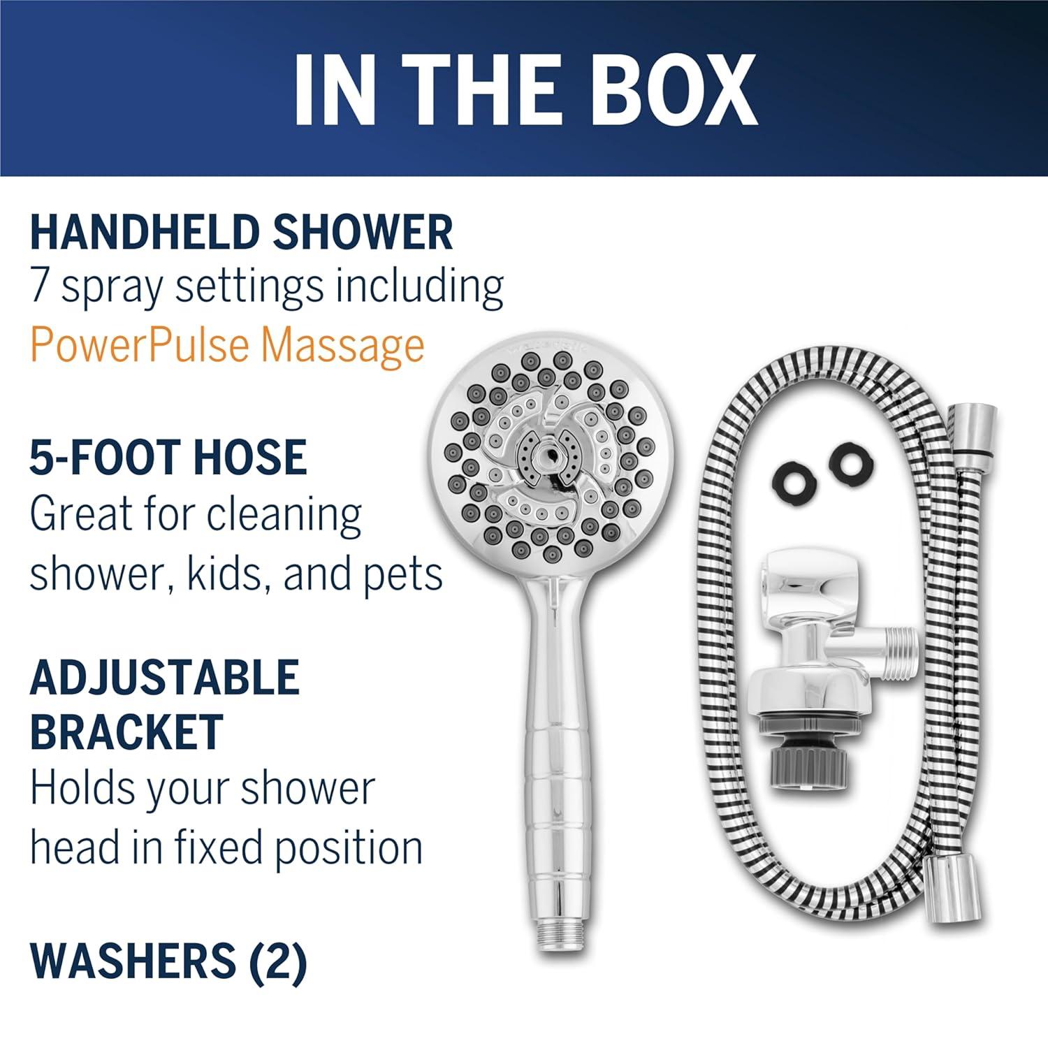 Waterpik Chrome 7 Mode PowerPulse Handheld Shower Head