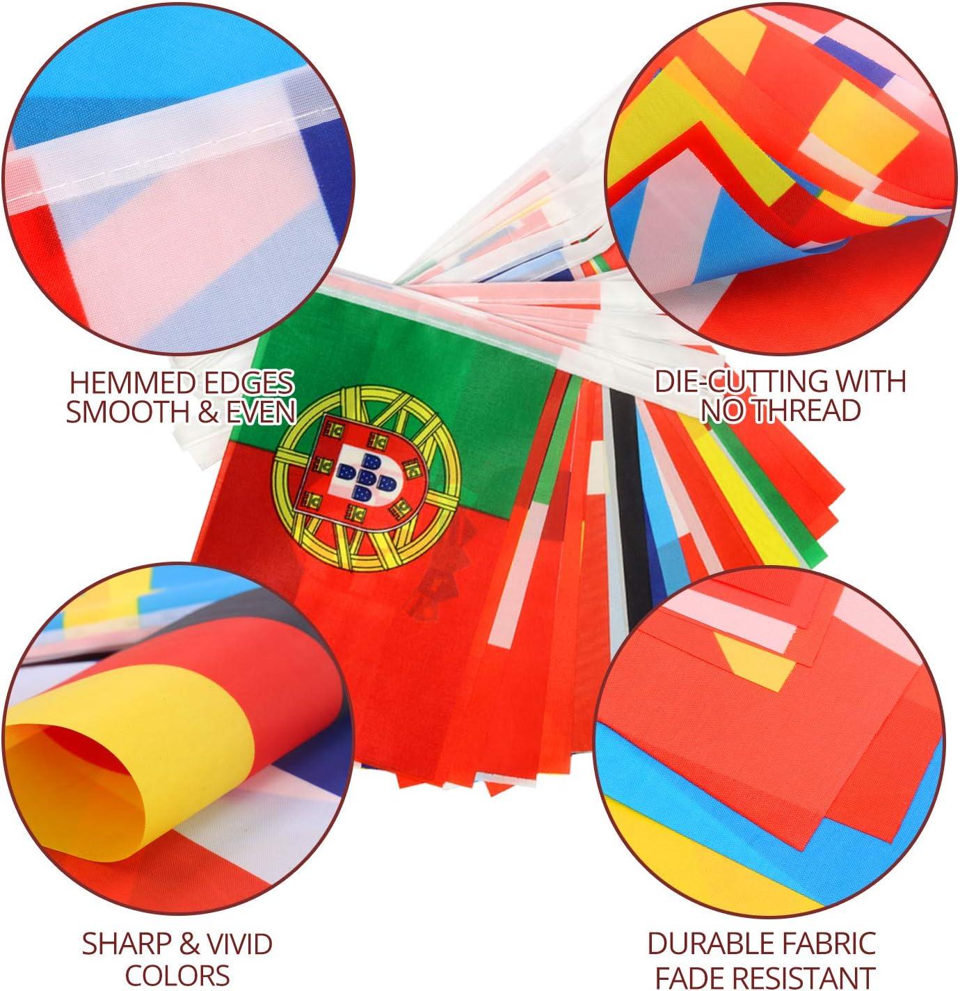 Anley European Countries String Flag, 24 Countries European Cup Soccer String Pennant Banner, Decoration for Grand Opening, Sports Bar, Party Events - 25 Feet 24 Flags