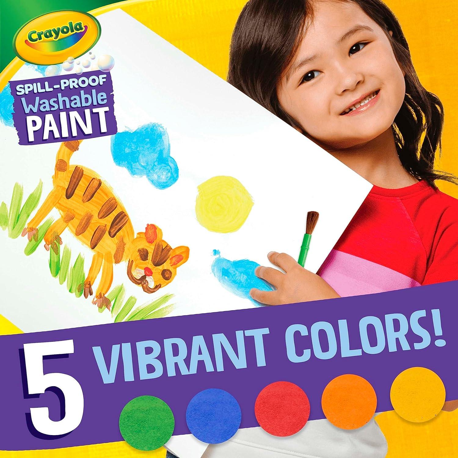 Crayola Spill-Proof Washable Paint Set with Brushes