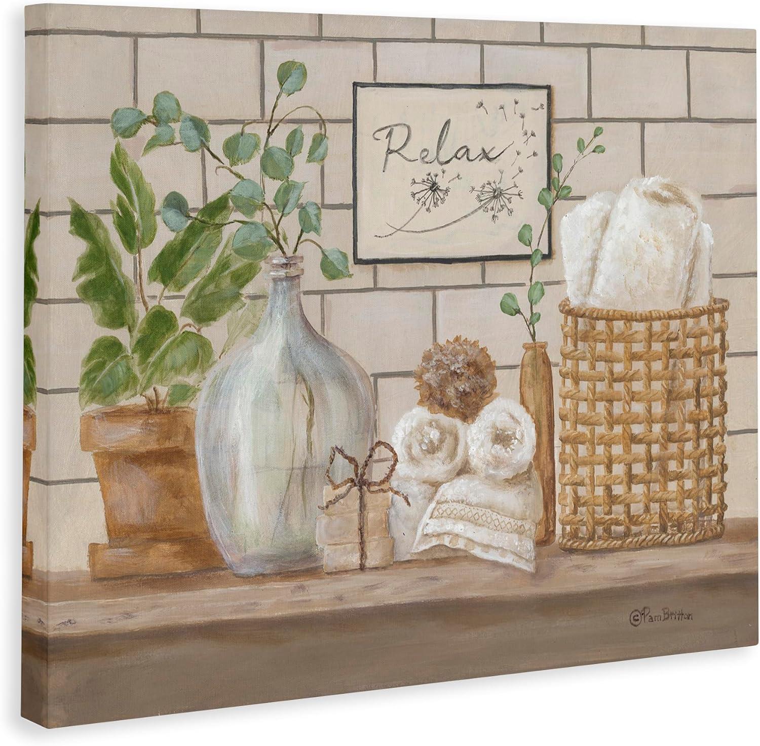 " Uplifting Bathroom Spa Relax Scene " by Pam Britton Painting Print