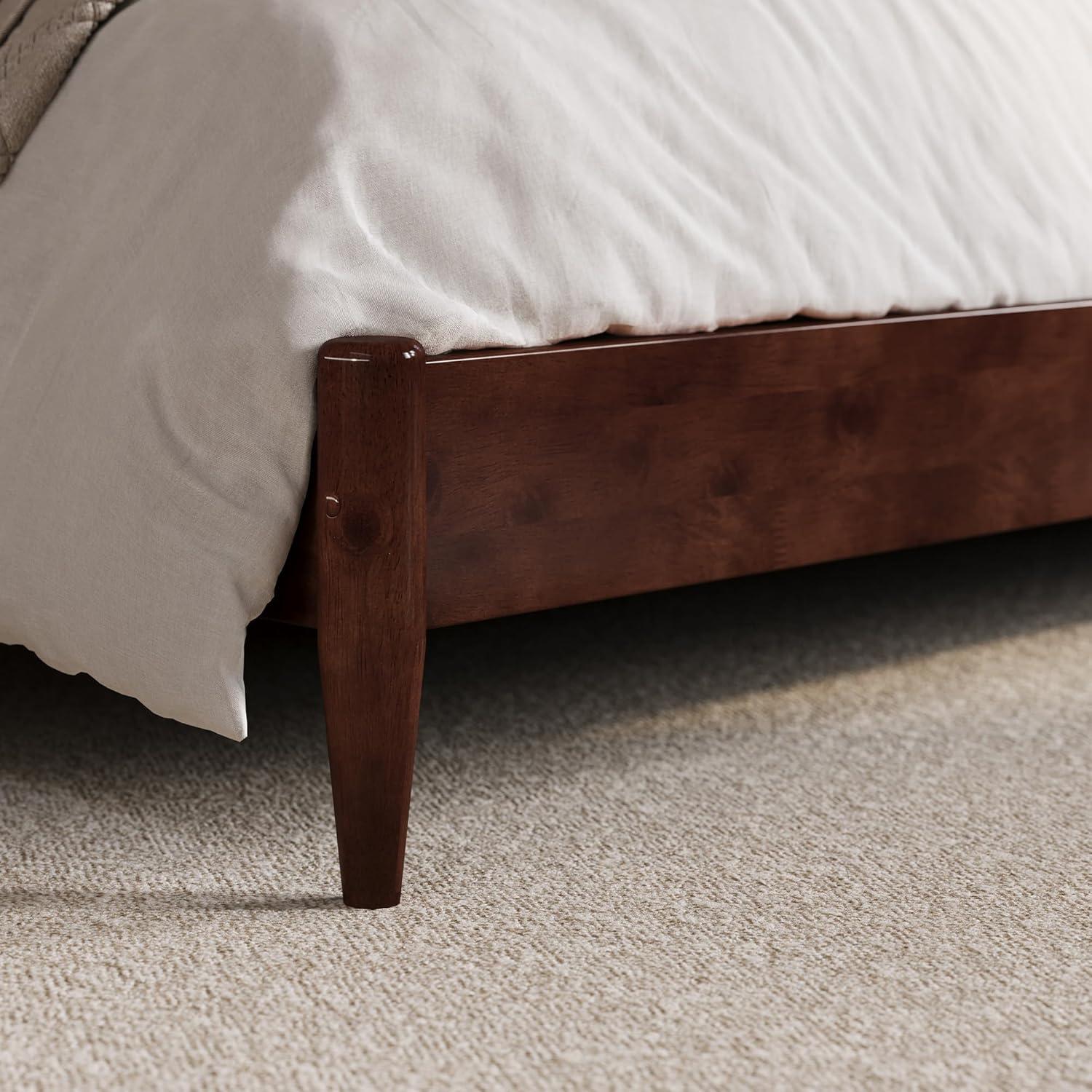 AFI Furnishings Berkshire Twin Solid Wood Low Profile Platform Bed in Walnut