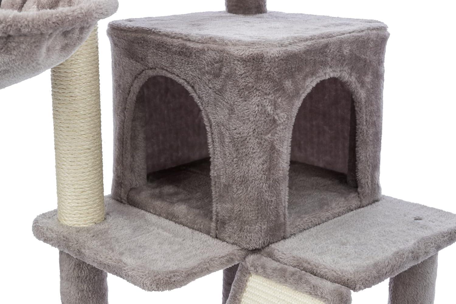 TRIXIE TRIXIE Pepito 39.4" Cat Tower, 3-Level Cat Tree with Sisal Scratching Posts and Ramp, Plush Condo and Hammock