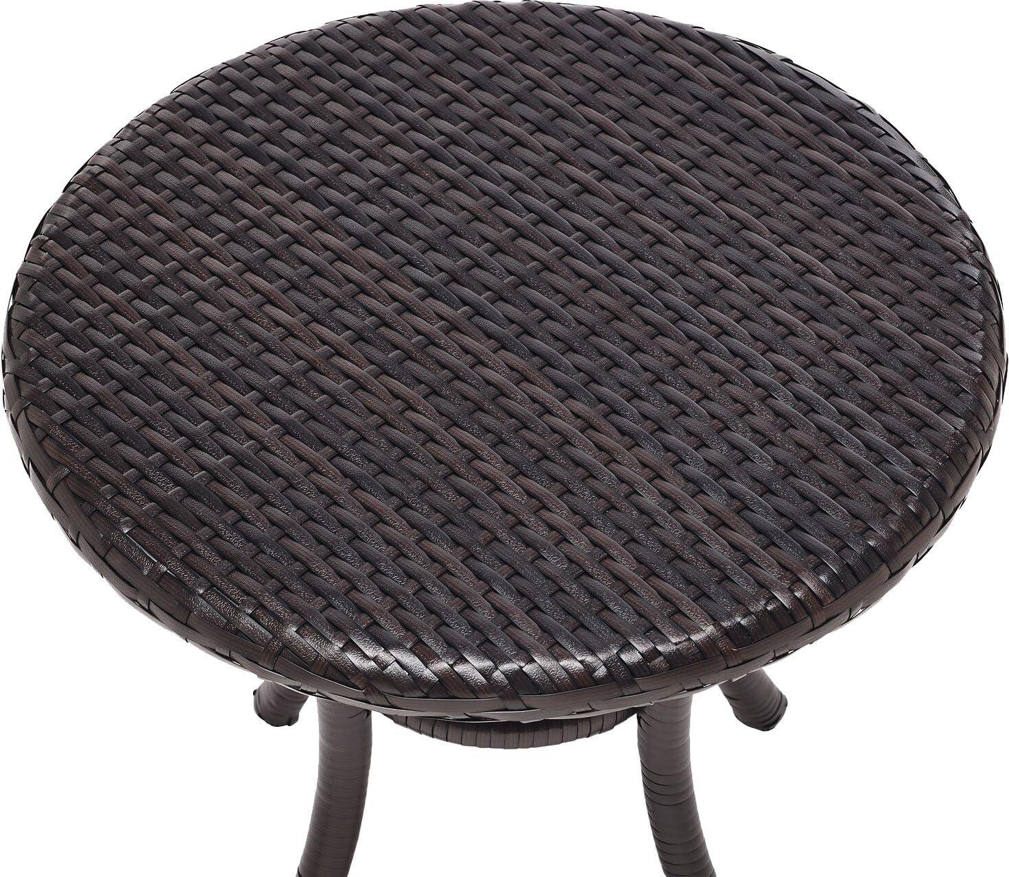 Crosley Palm Harbor Outdoor Wicker Round Side Table in Brown