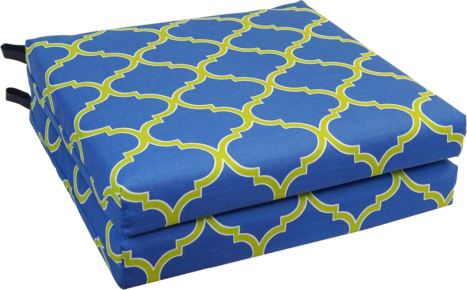 Blazing Needles, 20-inch by 19-inch Patterned Outdoor Chair Cushions (Set of 2)