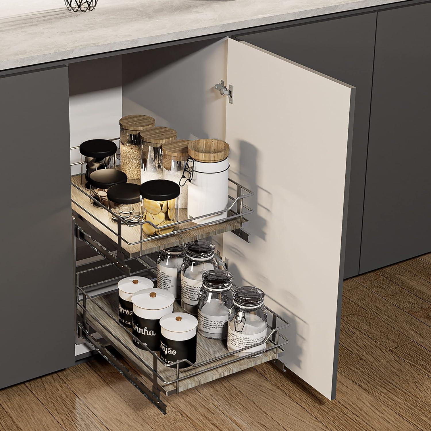 Home Zone Living Pantry Shelf Organizer Pull Out Drawer