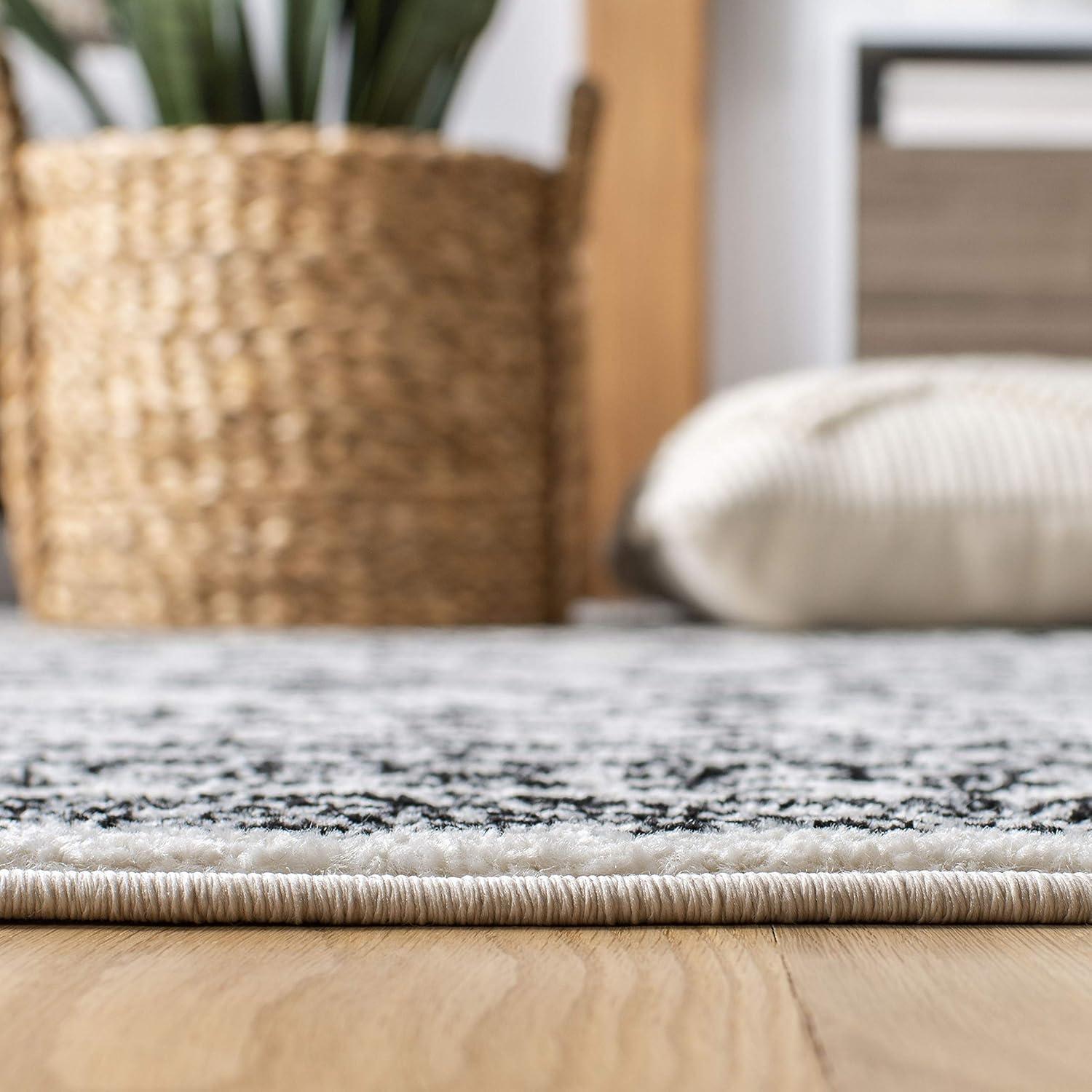 Tulum TUL267 Power Loomed Indoor Accent Rug - Ivory/Black - 3'x3' - Safavieh