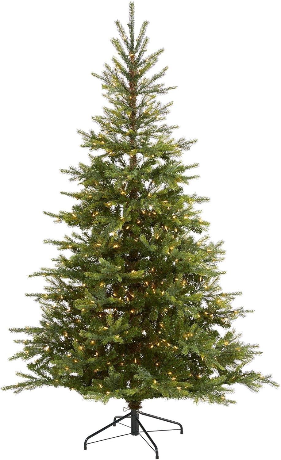 Nearly Natural Pre-Lit LED North Carolina Spruce Artificial Christmas Tree Clear Lights