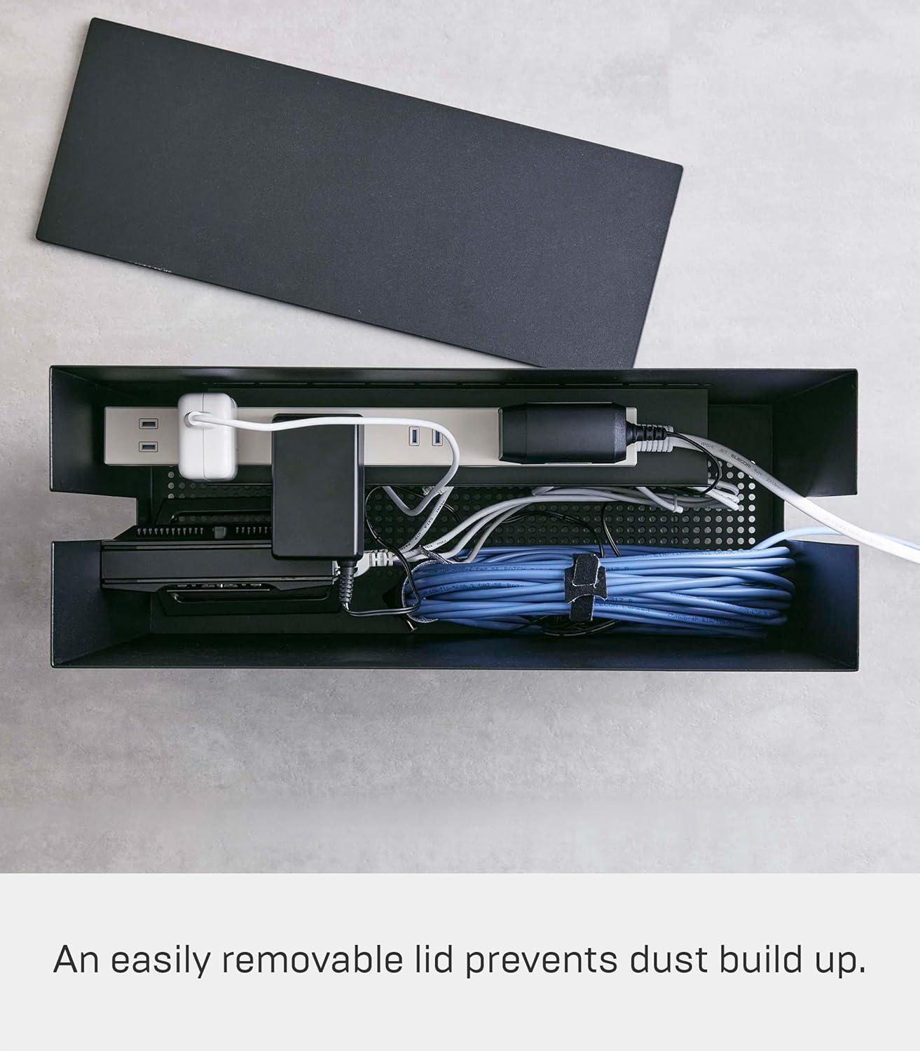 Tower Yamazaki Home Rolling Cable Management Cord Power Strip/Surge Protector Storage Organizer