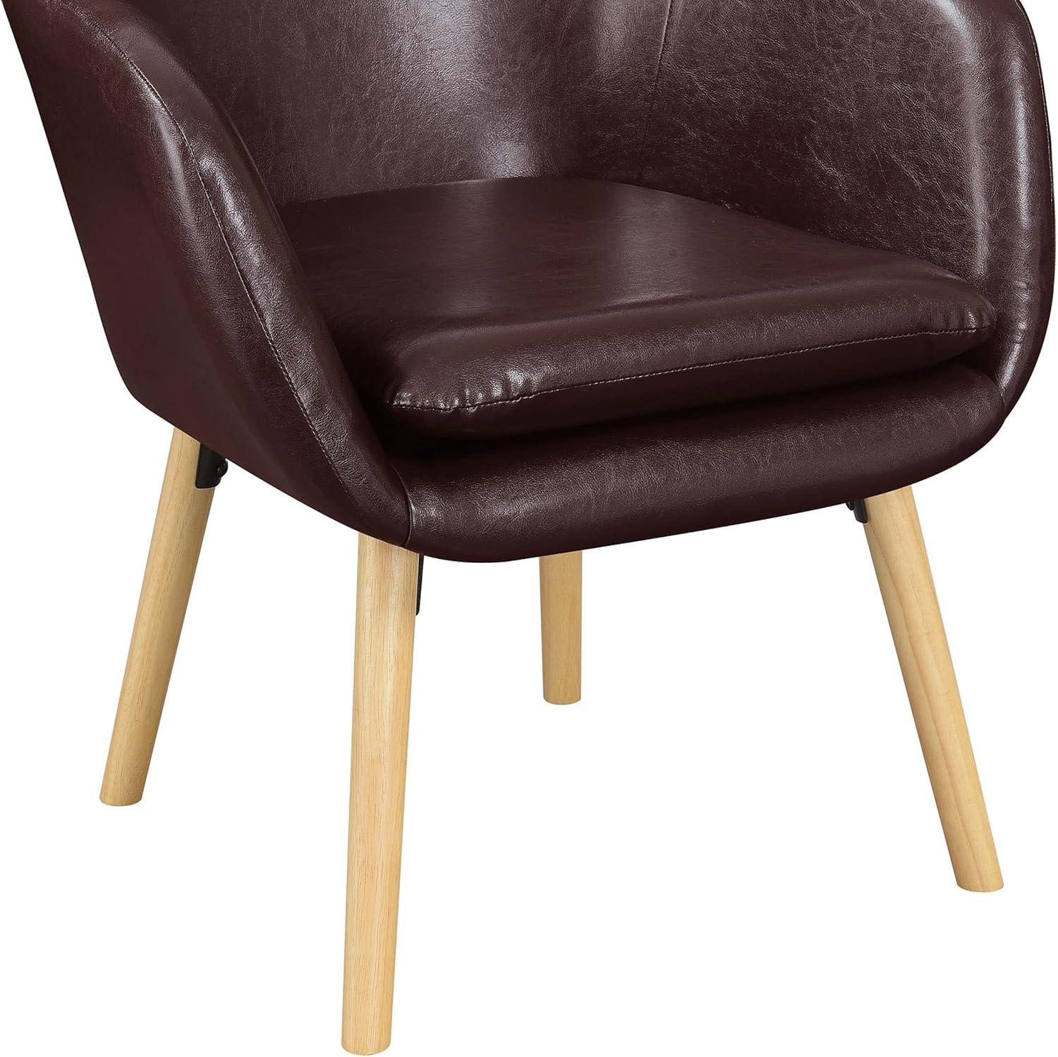 Convenience Concepts Take a Seat Charlotte Wingback Upholstered Accent Armchair, Espresso Faux Leather