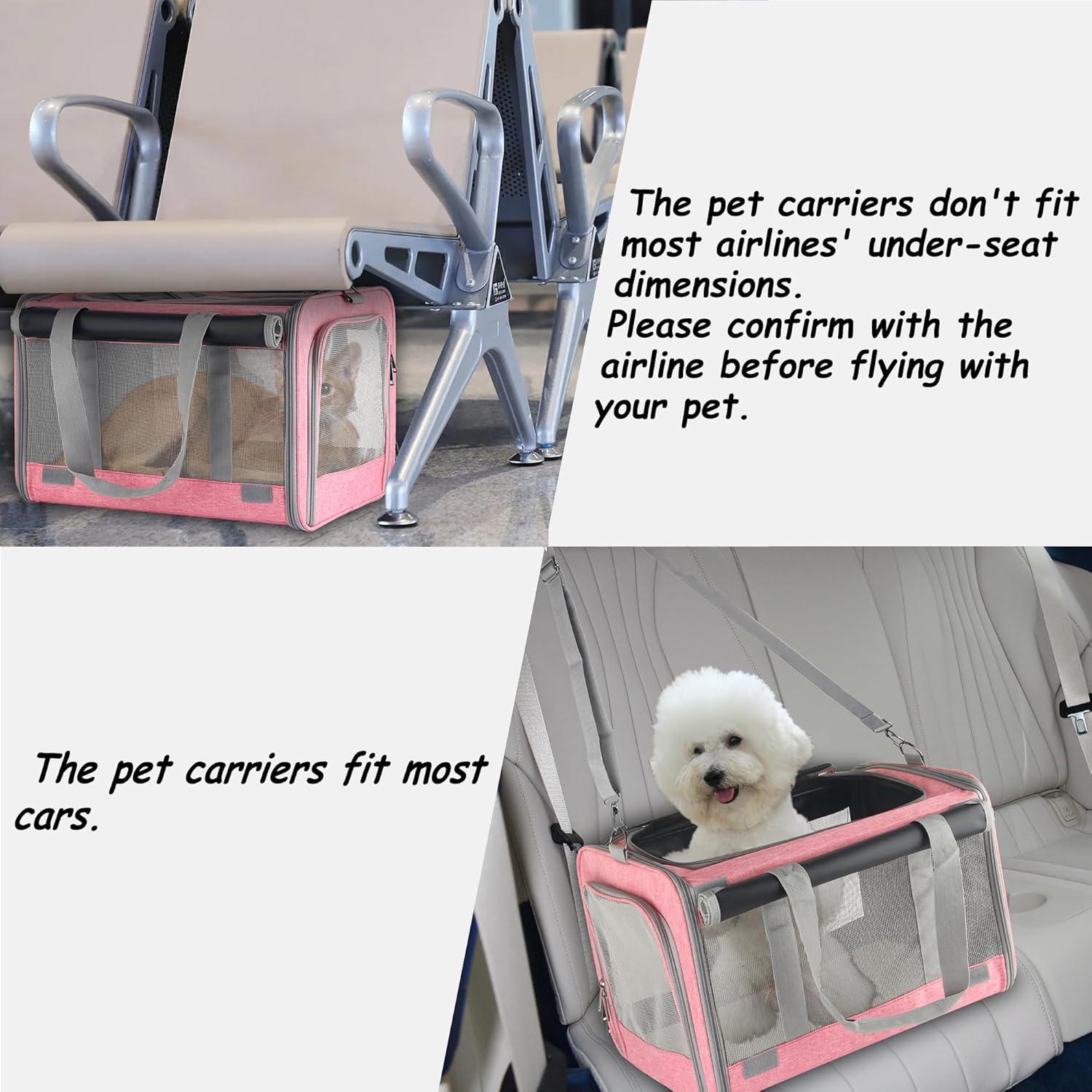 Dog Soft-Sided Carriers Cat Soft-Sided Carriers Dog Carriers Cat Travel Carrier Dog Travel Bag Reptile Carrier Squirrel Carrier Guinea Pig carrierLarge Pink