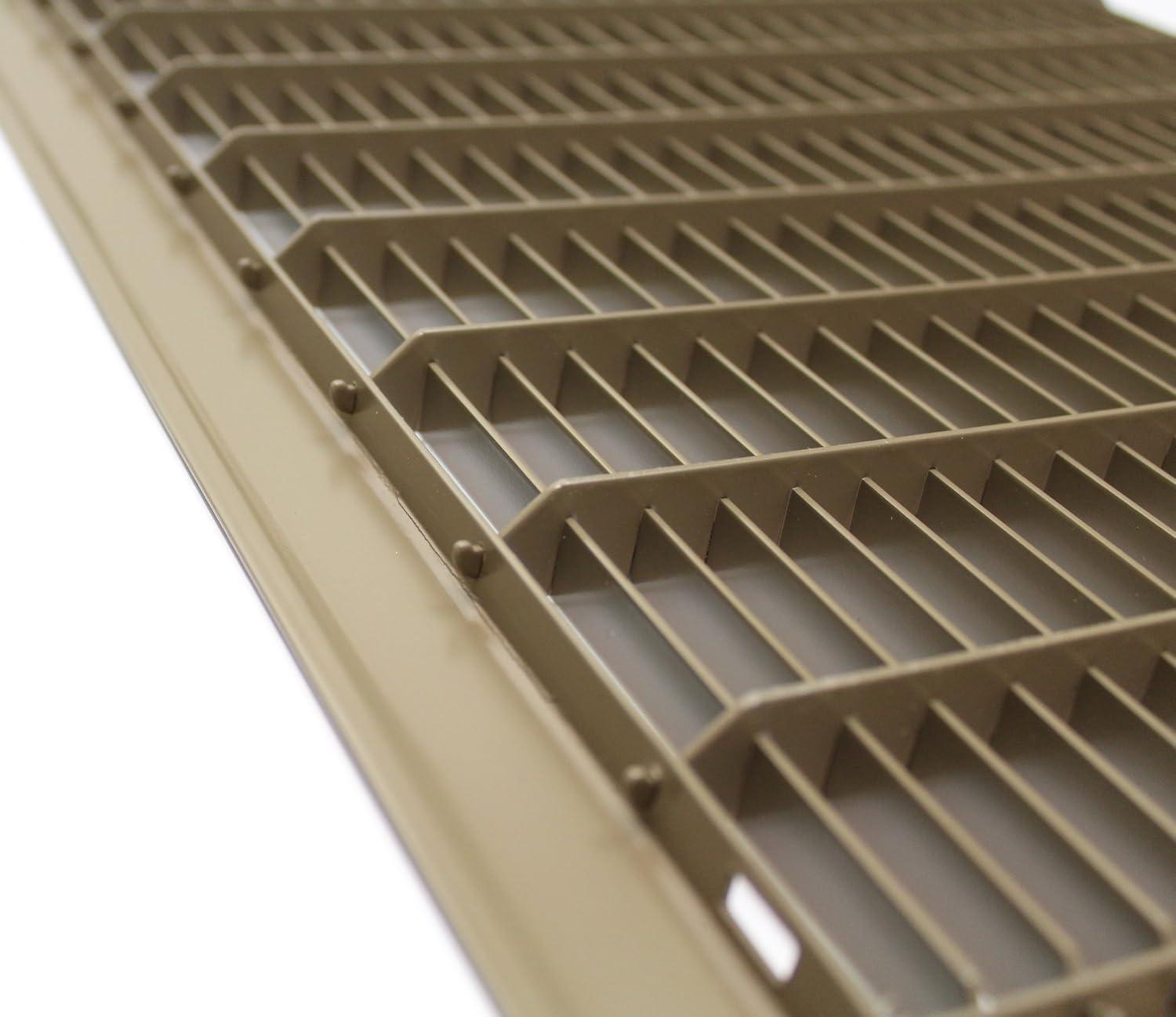 8" X 4" Floor Grille - Fixed Blades Return Air Grill - Brown [Outer Dimensions: 9.75 X 5.75]