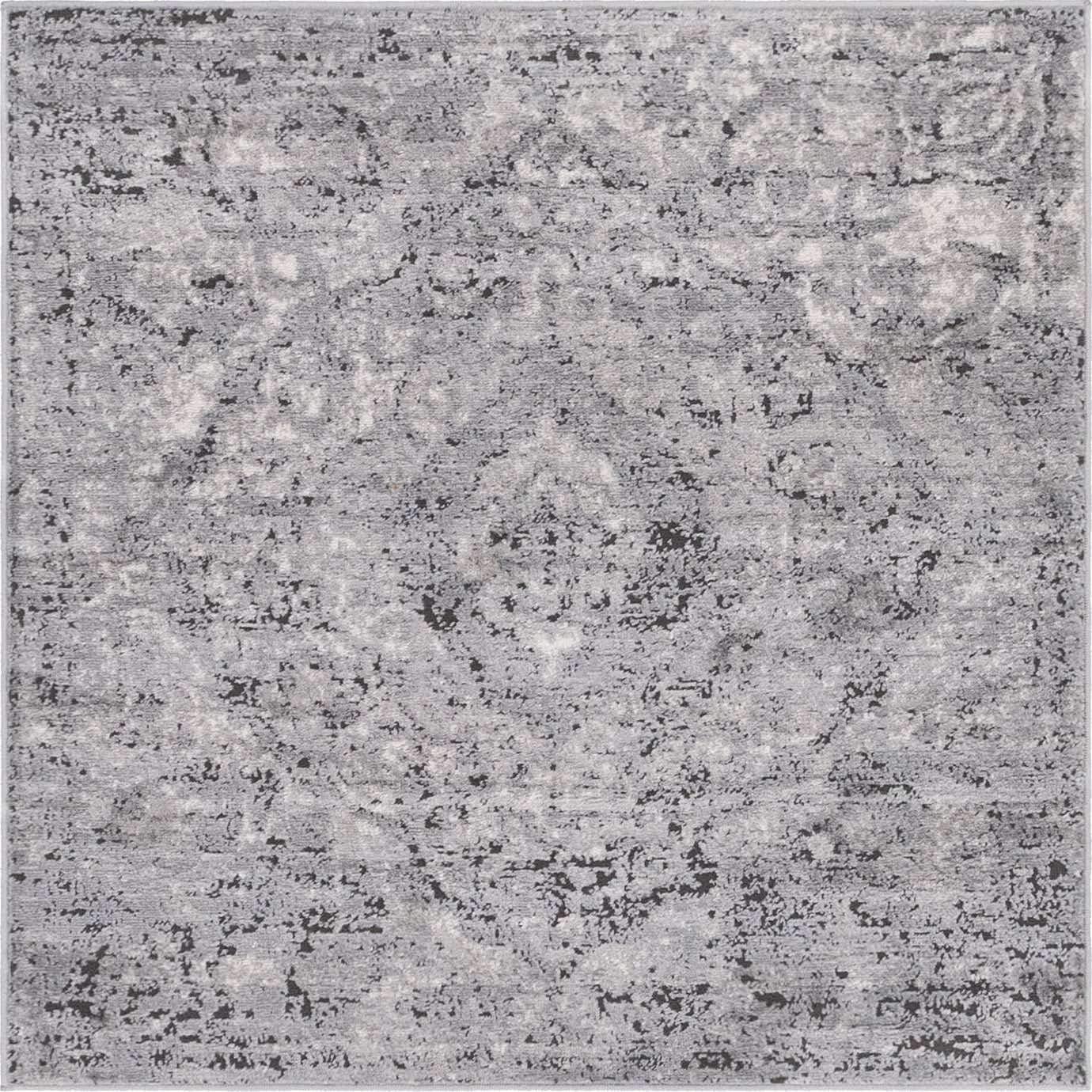 Unique Loom Portland Collection Area Rug - Astoria (4' 1" Square Gray/Ivory)