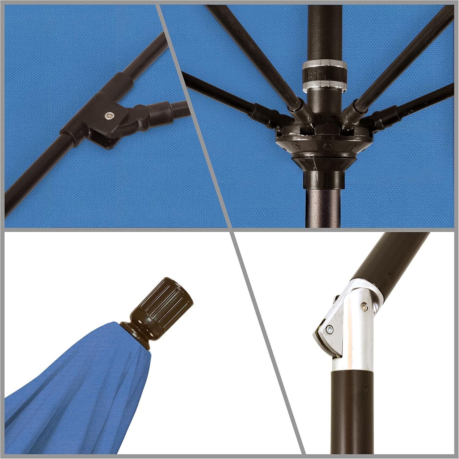 11 ft. Frost Blue Aluminum Market Patio Umbrella with Collar Tilt