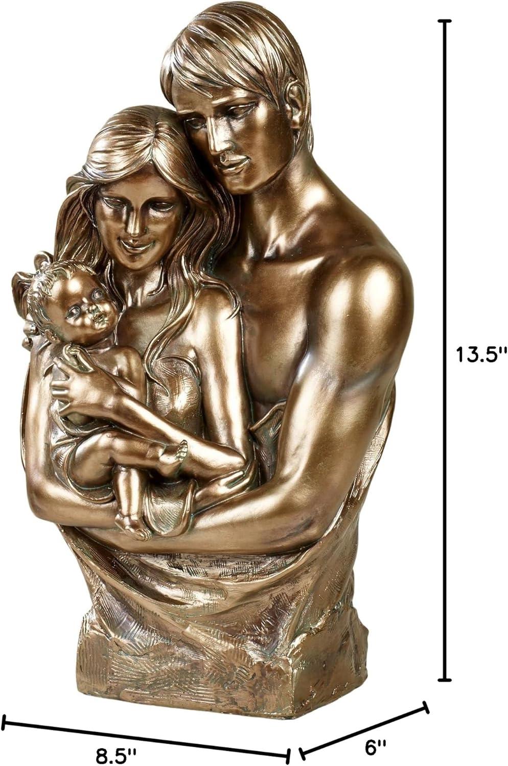 Antique Gold Resin Family Embrace Tabletop Sculpture