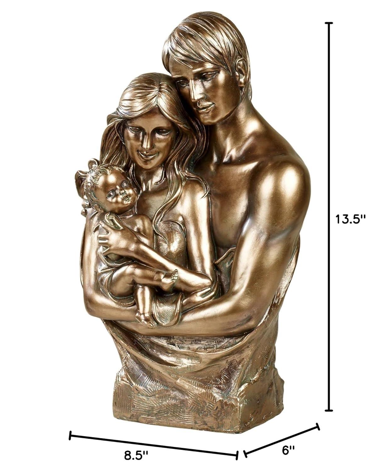 Antique Gold Resin Family Embrace Tabletop Sculpture