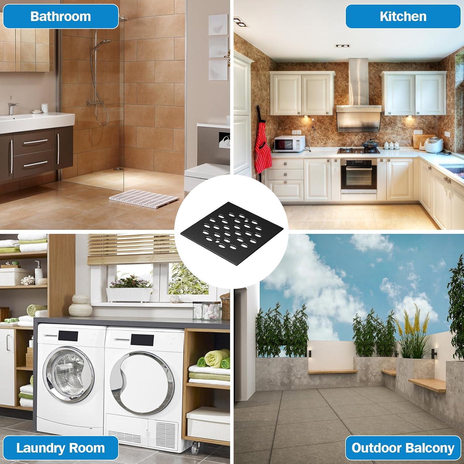 4010171 DRAIN COVER SQR SNP CHR Danco 4-1/4 in. Chrome Gray Square Drain Cover (Pack of 1)