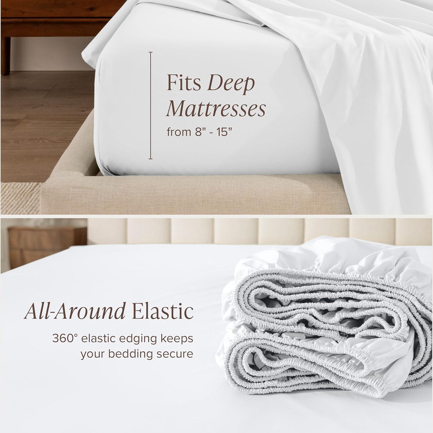 Bare Home 100% Cotton Percale Sheet Set