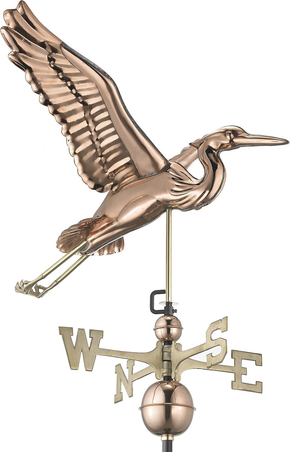 Blue Heron Bird Copper Weathervane