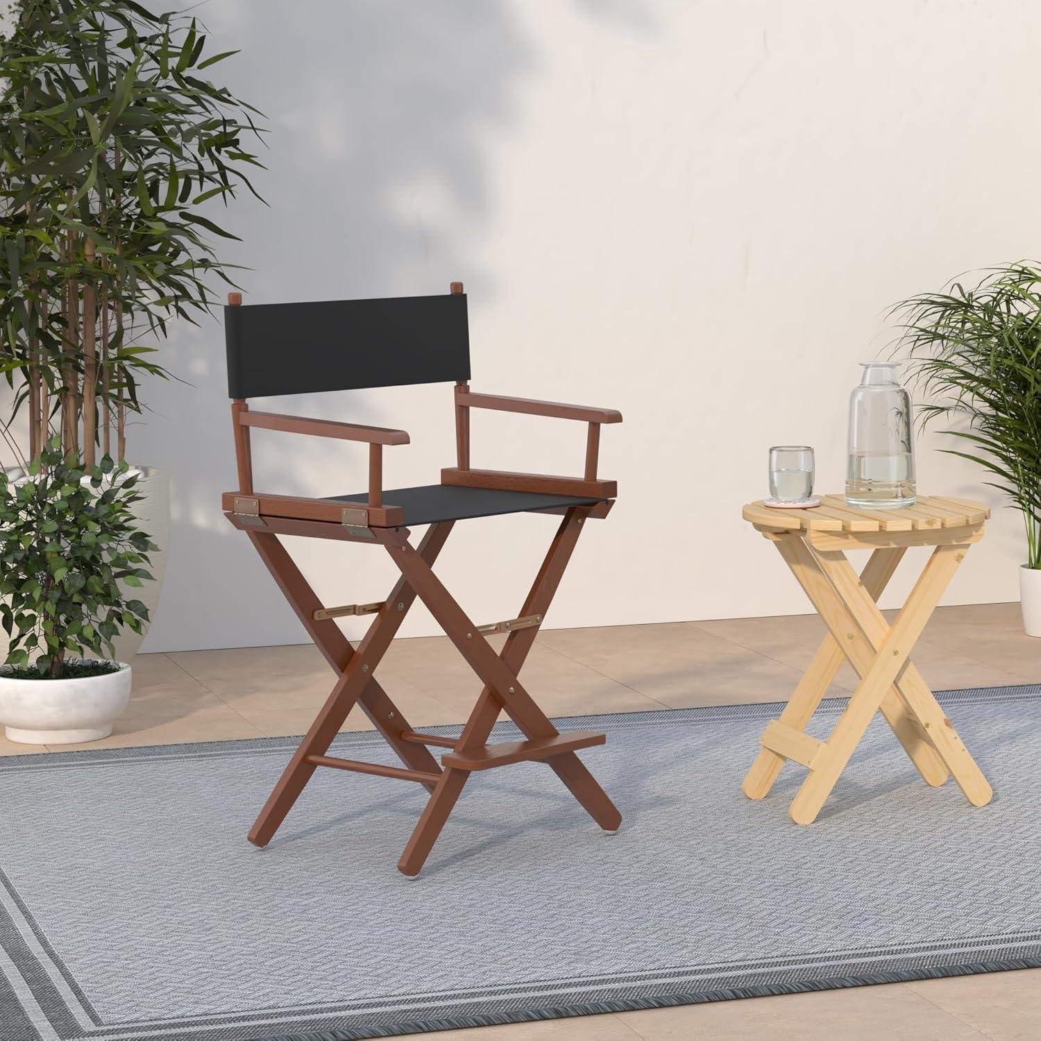 Extra-Wide Premium 24 in. Oak Counter Height Directors Chair