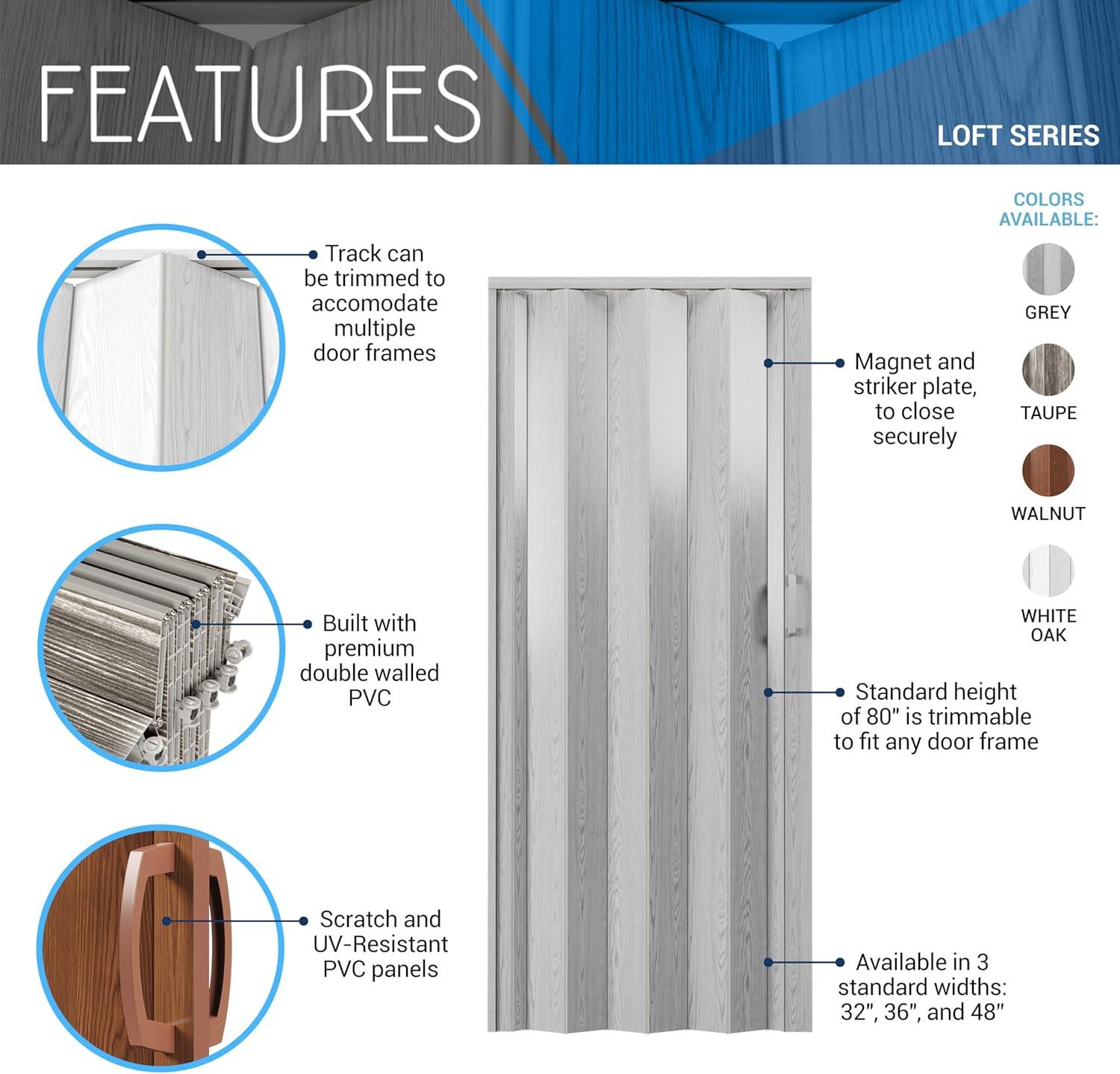 Techni Home Techni Home Loft Series Premium Double Walled Foldable Accordion Door