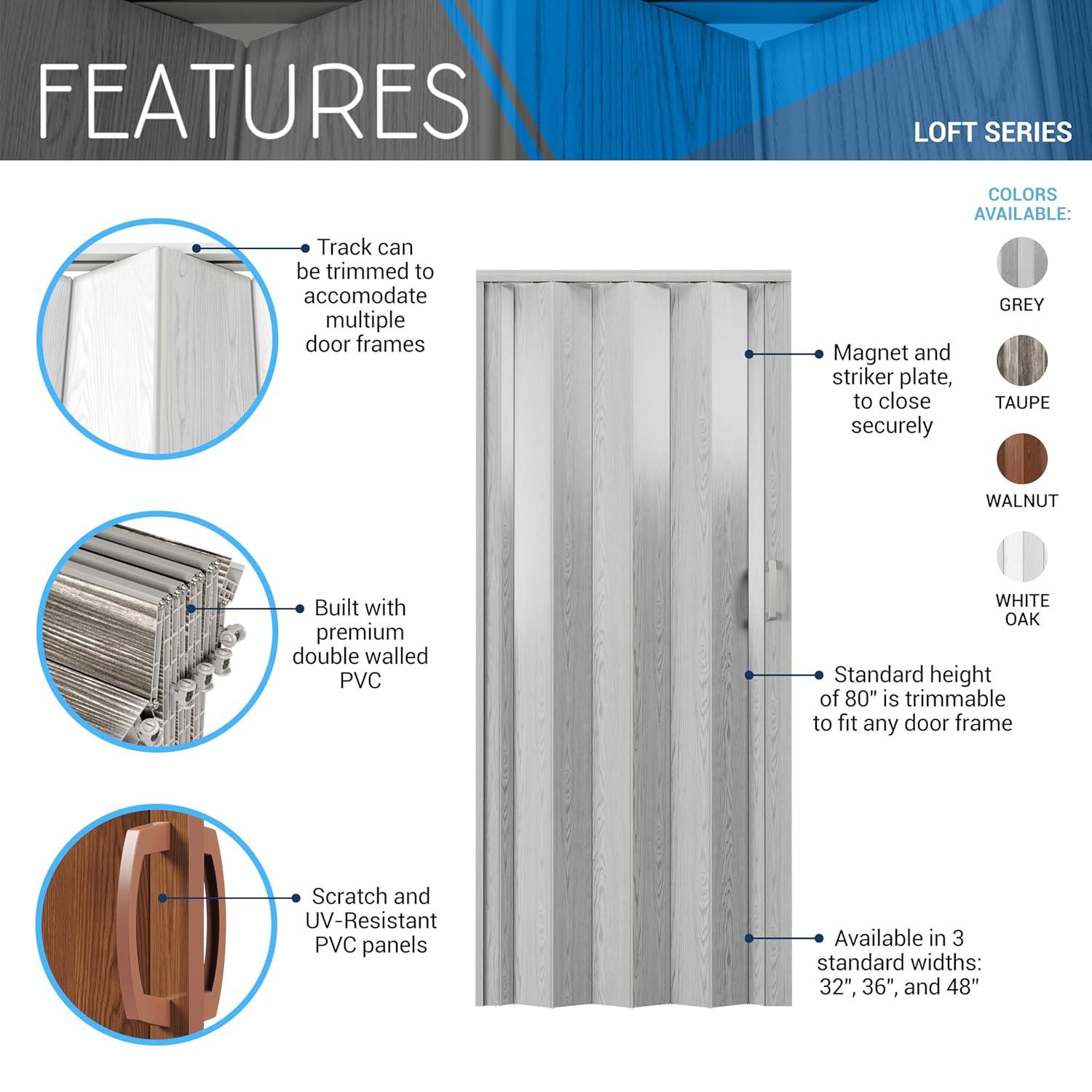 Techni Home Techni Home Loft Series Premium Double Walled Foldable Accordion Door