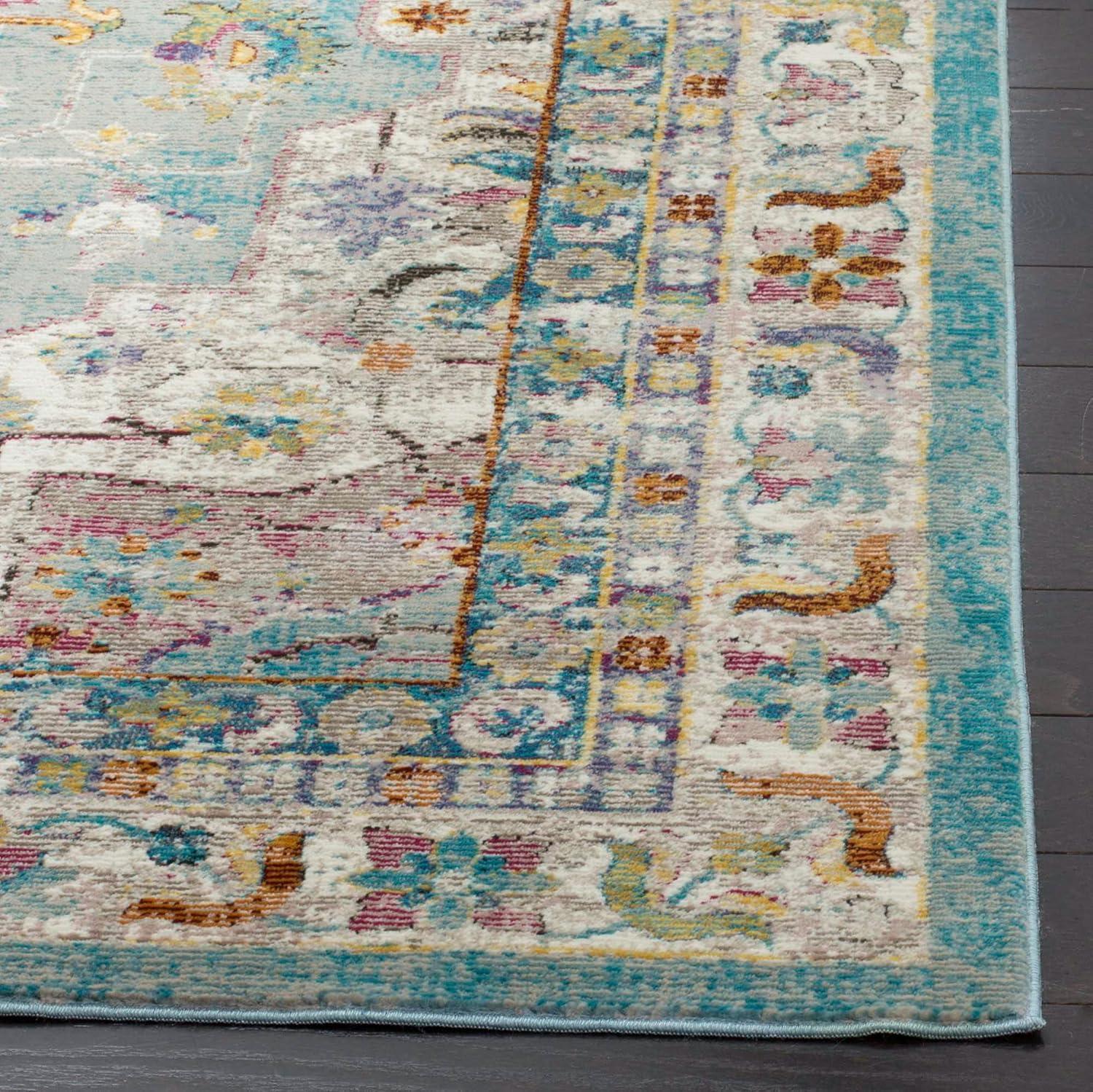 Aria ARA160 Power Loomed Runner Rug - Green/Creme - 2'x8' - Safavieh.