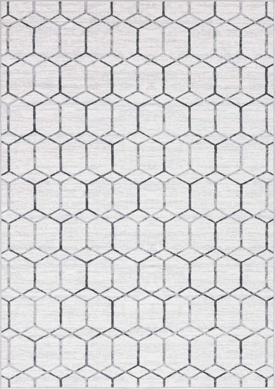 Unique Loom 7' 0 x 10' 0 White Matrix Trellis Tile Area Rug