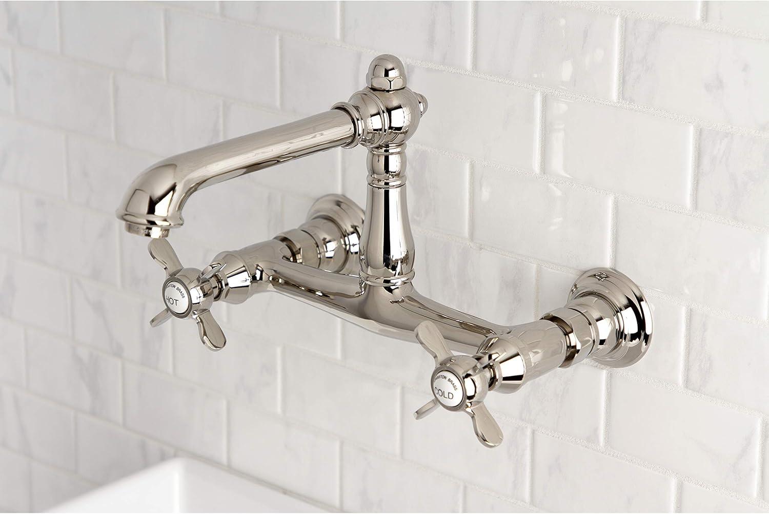 Kingston Brass Essex Two-Handle 2-Hole Wall Mount Bathroom Faucet