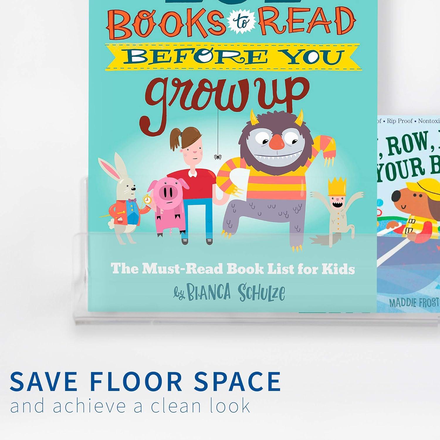 VIVO Dual Acrylic 24" Floating Bookshelves, Clear Wall Display Shelves (2 Pack)