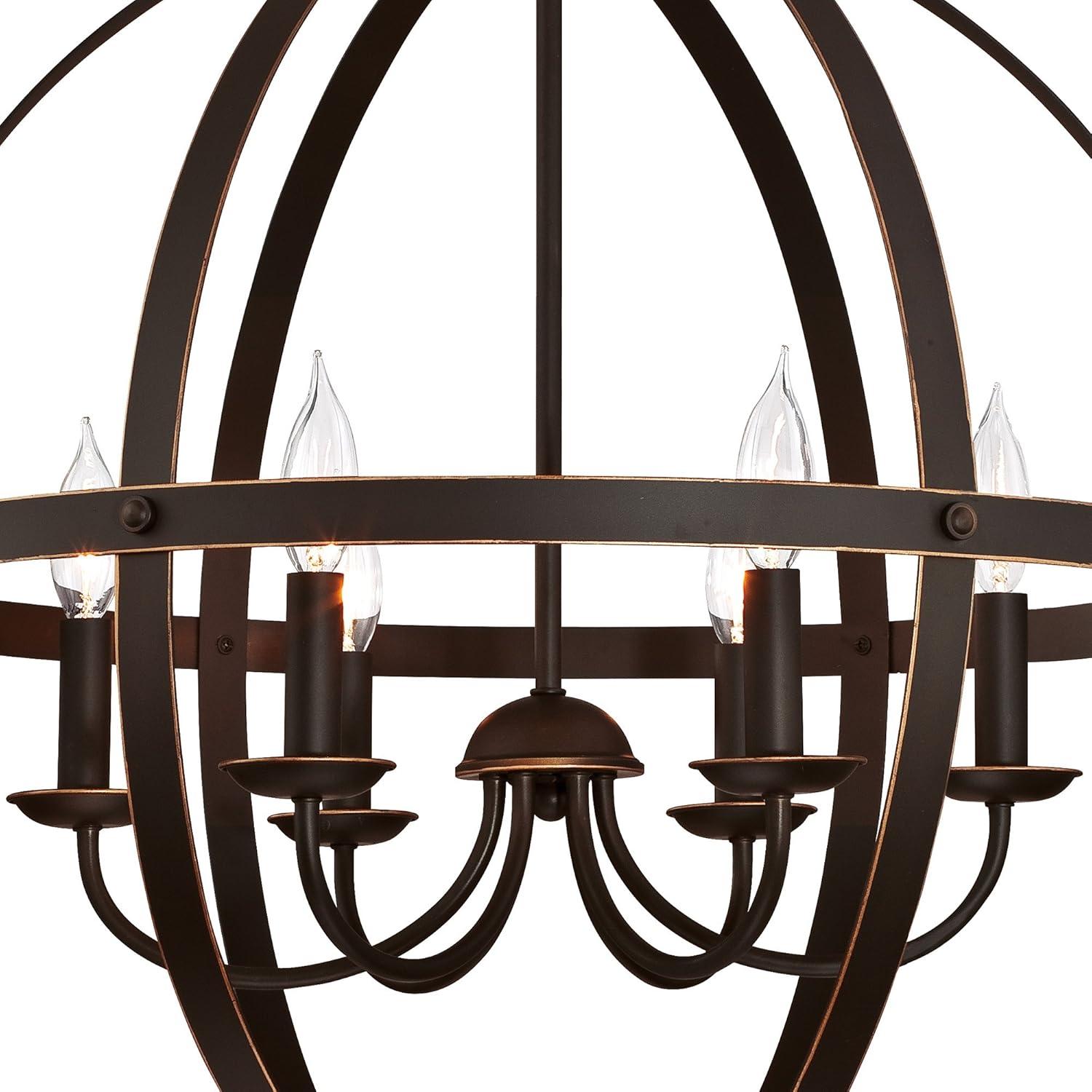 Oil Rubbed Bronze 6-Light Candle Globe Chandelier