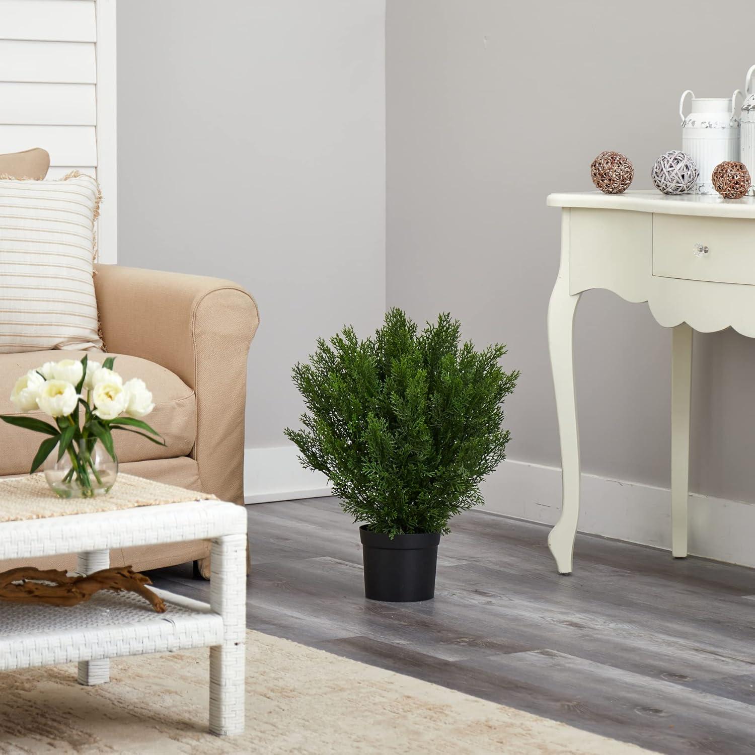 Nearly Natural 2' Cedar Bush Artificial Plant (Indoor/Outdoor), Green