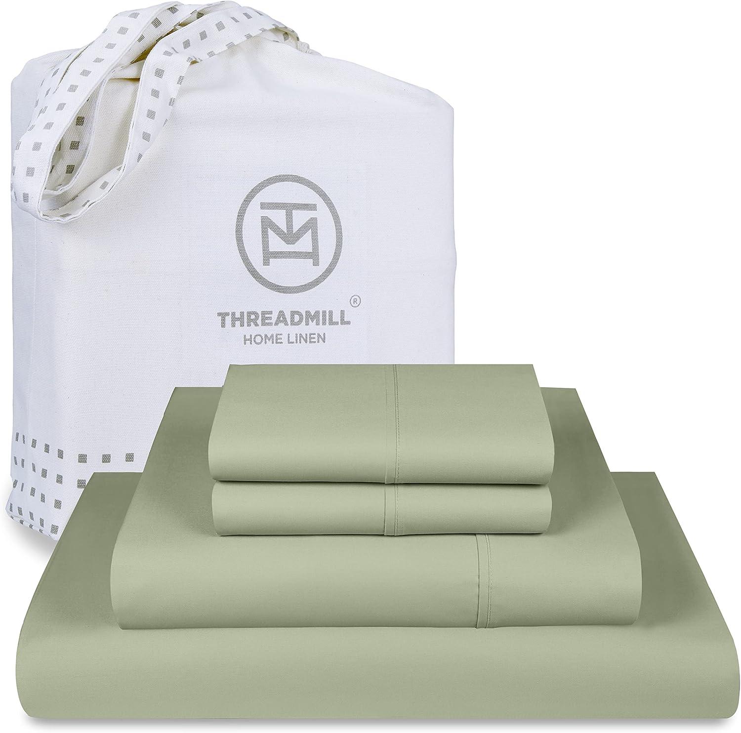 Sage Green Cotton Queen Deep Pocket Bed Sheet Set