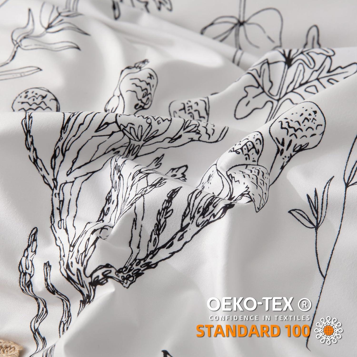 Queen Comforter Set - Floral Comforters Queen Size, White Comforter, 3 Pieces, 1 Comforter (90"x90") & 2 Pillow Cases (20"x26"), White