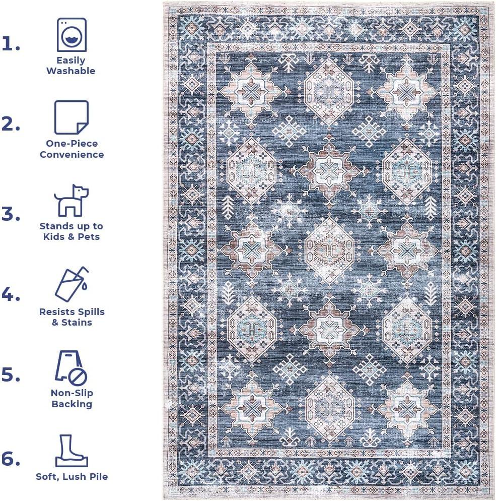 Nuloom Finley Machine Washable Vintage Distressed Indoor Area Rug