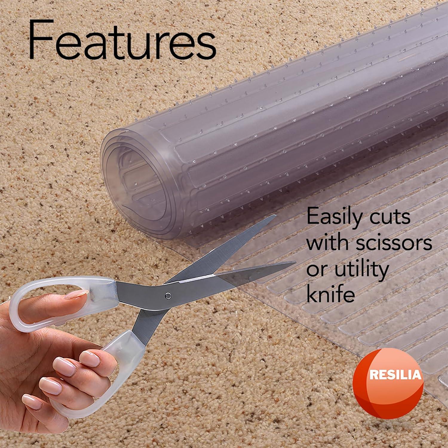 Resilia 27" x 6' Clear Vinyl Plastic Deep-Pile Floor Runner/Protector