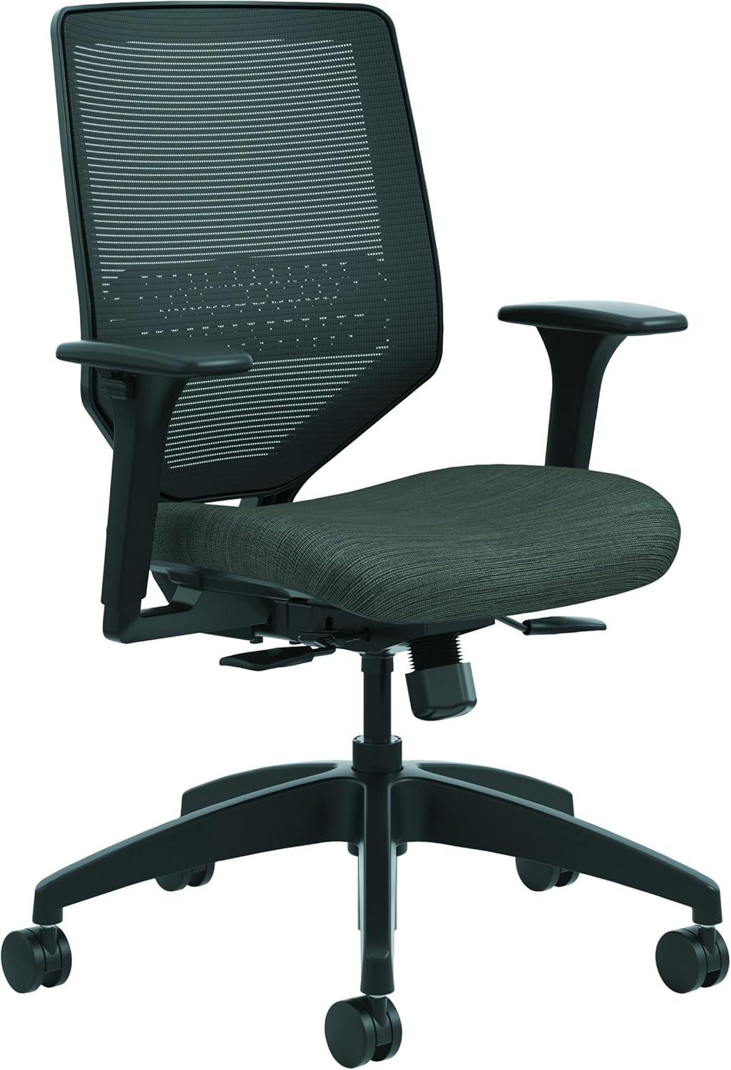 HON Solve HSLVTMMKD - Chair - task - mid-back - armrests - T-shaped - swivel - black