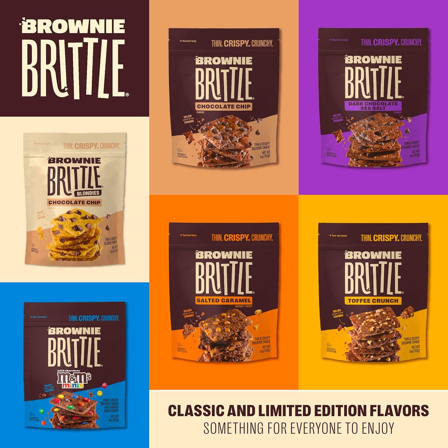Sheila G's Brownie Brittle - Original Chocolate Chip Thin and Crispy Sweet Snacks (Pack of 20, 1 oz), Rich Gourmet Brownie Bites Dessert