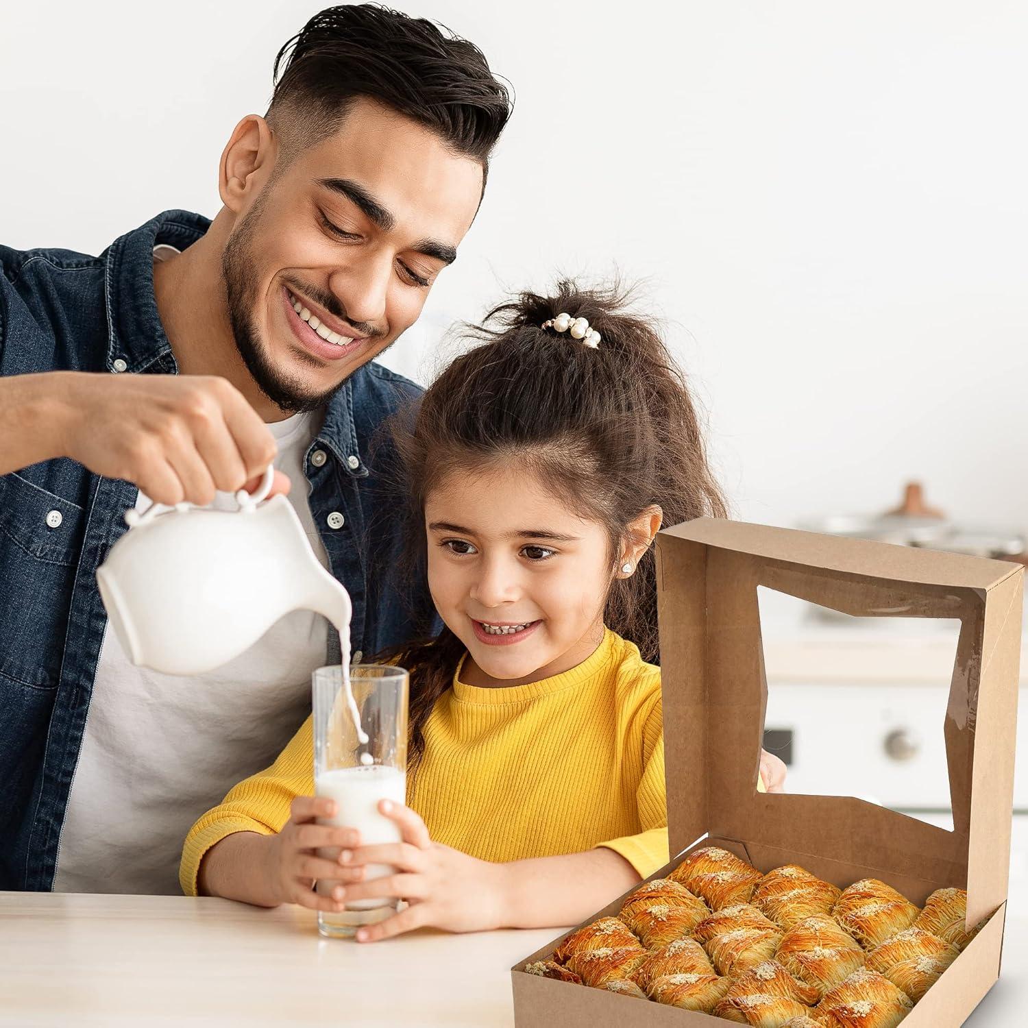 MT Products Pie Boxes - 9" x 9" x 2.5" Brown Bakery Boxes - Pack of 15